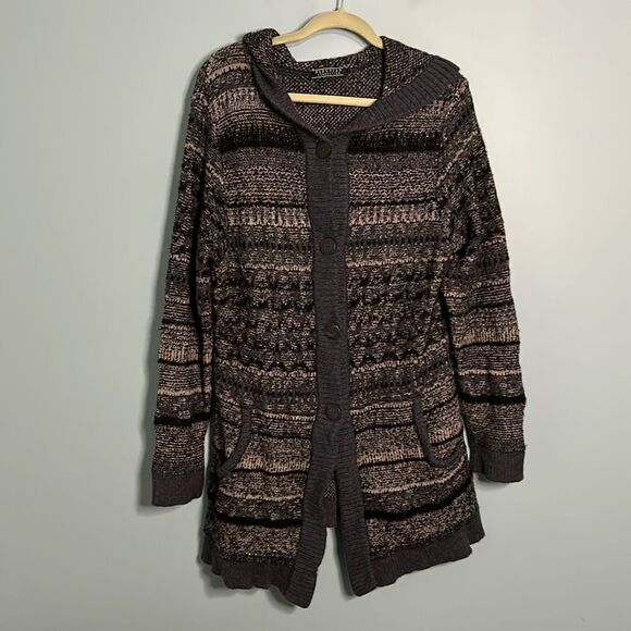 Peruvian Connection Baby Alpaca Blend Hooded Long Sweater - Picture 1 of 7